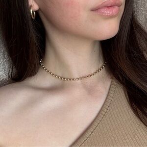 NWT Stainless Steel Gold Beaded Choker Necklace - Women Jewelry
